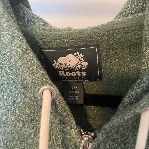 Roots Zip Up Hoodie Mens Medium Green - Picture 3 of 3